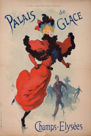 Litografia Cheret - Palais de Glace, Champs-Elysées, 1895