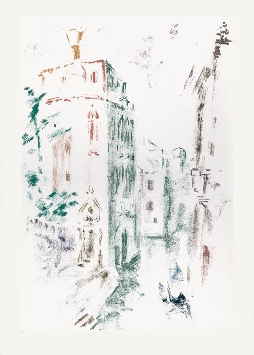 Litografia Masson - Palais et canal (Voyage à Venise)