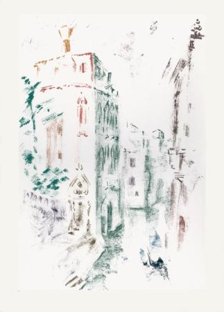 Litografia Masson - Palais et canal (Voyage à Venise)