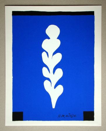 Serigrafia Matisse (After) - Palme blanche sur fond bleu