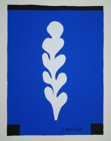 Serigrafia Matisse - Palme sur fond bleu