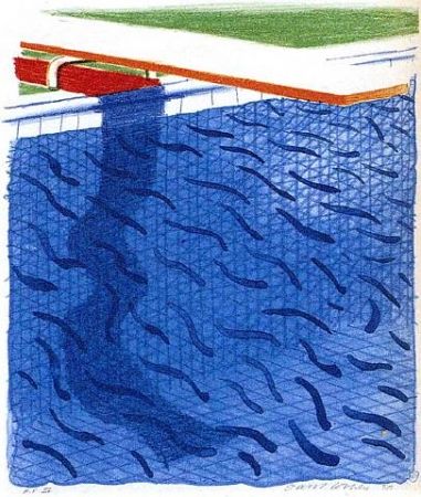 Litografia Hockney - Paper Pools