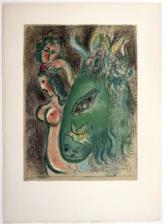 Litografia Chagall - PARADIS. Lithographie originale à gandes marges pour DESSINS POUR LA BIBLE (1960)
