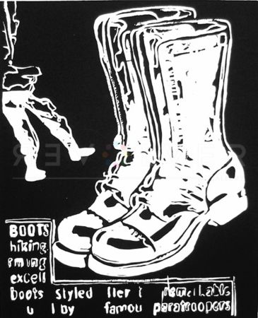 Serigrafia Warhol - Paratrooper Boots Negative