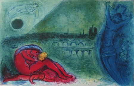 Litografia Chagall - Paris - Quai de la Tournelle