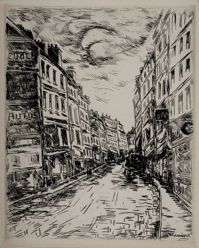 Incisione Vlaminck - Paris 1937 : La Montagne Sainte-Geneviève