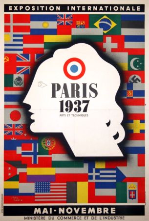 Litografia Carlu - Paris Exposition Internationale  1937