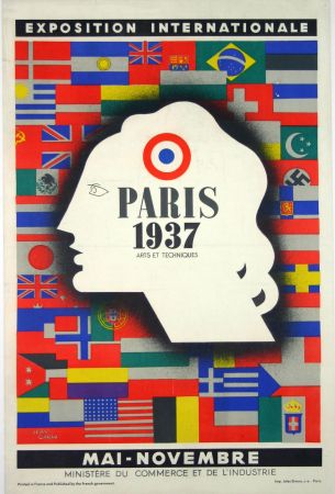 Litografia Carlu - Paris Exposition Internationale  1937