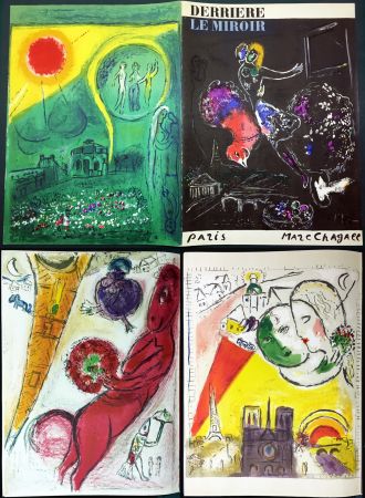 Libro Illustrato Chagall - PARIS FANTASTIQUE. Derrière Le Miroir 66-67-68 (1954)