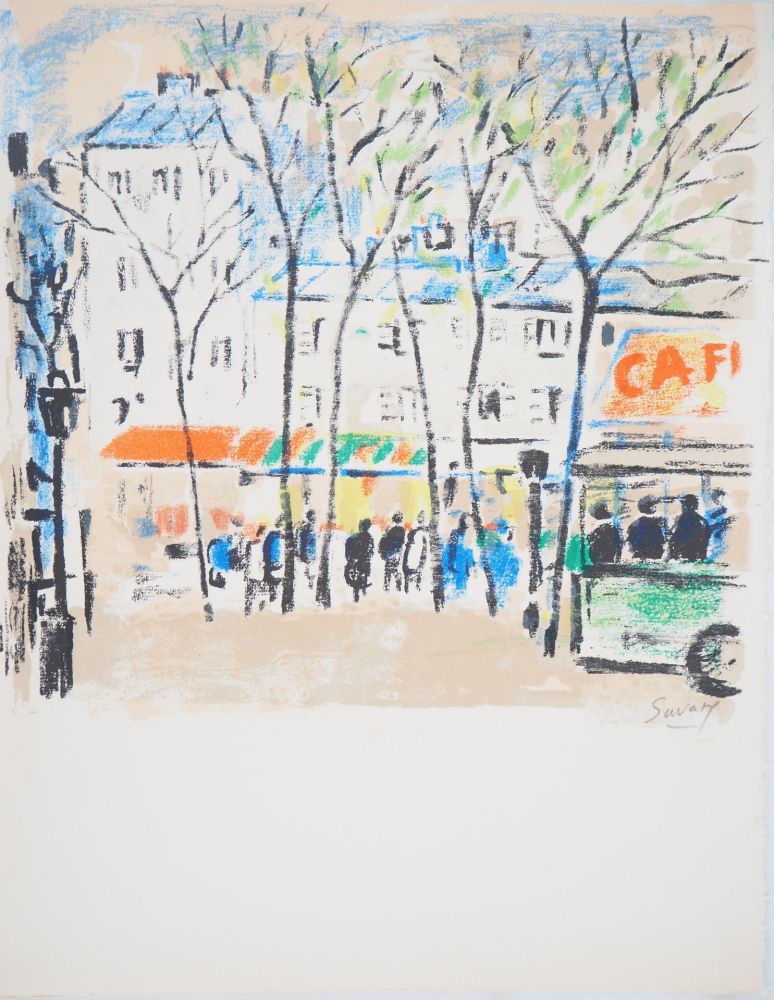 Litografia Savary - Paris, Le marché vers Bastille