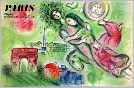 Litografia Chagall - PARIS. L'OPÉRA. Romeo et Juliette. Le Plafond de l'Opéra de Paris (1964) 