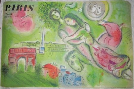Litografia Chagall - Paris l'opéra