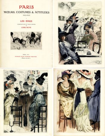 Libro Illustrato Lobel-Riche - PARIS. MŒURS, COSTUMES ET ATTITUDES, 1912-1913. LES BARS (M. Guillemot).