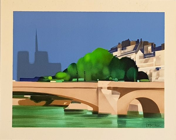 Litografia Defossez - Paris  Pont de la Tournelle