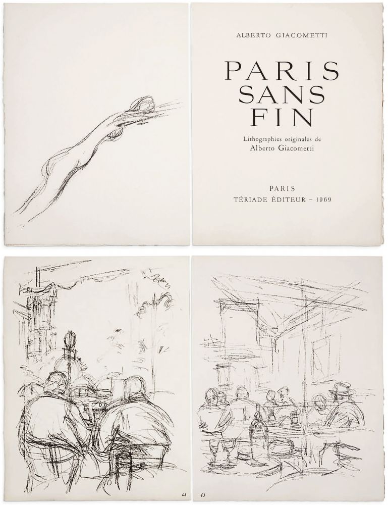 Libro Illustrato Giacometti - PARIS SANS FIN. 150 lithographies originales (1969)