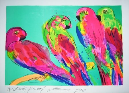 Litografia Ting - Parrots