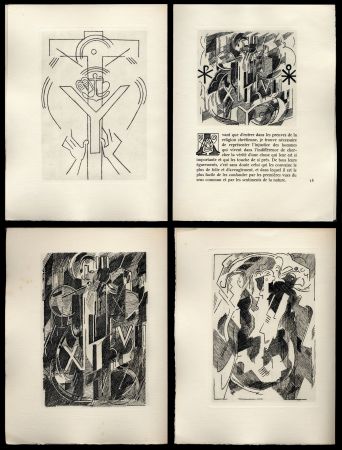 Libro Illustrato Gleizes - Pascal: PENSÉES sur l'Homme et Dieu. 57 gravures originales d'Albert Gleizes (1950).