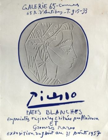 Litografia Picasso - PATES BLANCHES, GALERIE 65 CANNES