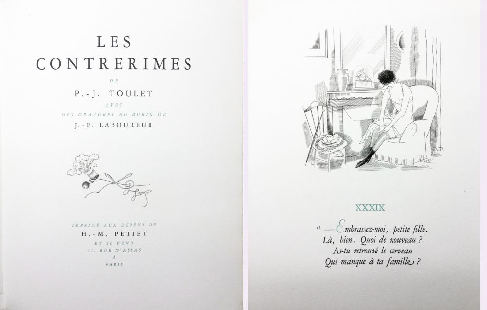 Libro Illustrato Laboureur - Paul-Jean Toulet : LES CONTRERIMES. 63 gravures originales (1930)