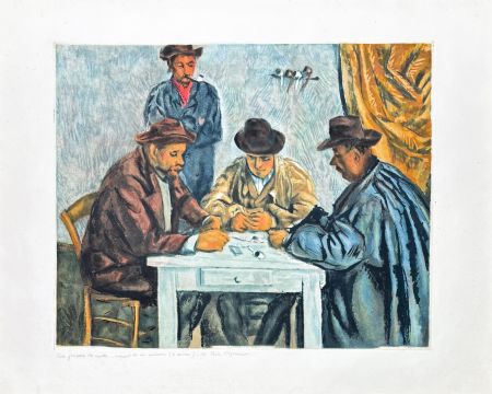 Incisione Cezanne - Paul Cézanne (1839–1906) - The Card Players - Etching with aquatint on Arches paper - 1929