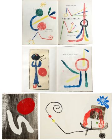 Libro Illustrato Miró - Paul Eluard : À TOUTE ÉPREUVE. Avec dessin original signé (Gérald Cramer éditeur,1958)