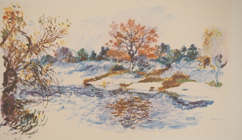 Litografia Renoir - Paysage d'hiver