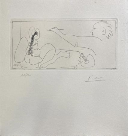 Litografia Picasso - Peindre une dame