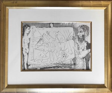 Non Tecnico Picasso - Peintre a son Chevalet avec un Modele