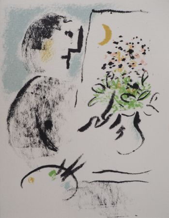 Litografia Chagall - Peintre dans l'atelier