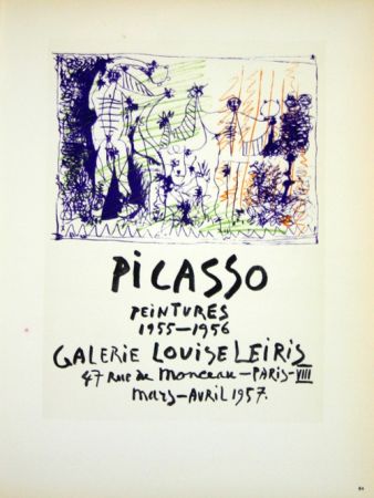 Litografia Picasso (After) - Peintures  1955/1956