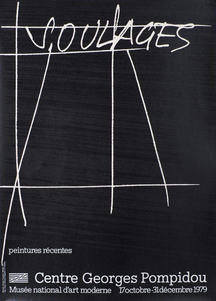 Litografia Soulages - Peintures Récentes - Pompidou 1979