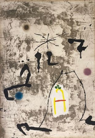 Acquatinta Miró - Personatge I Estels V 