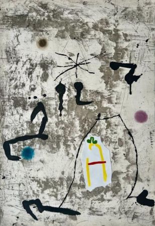 Acquatinta Miró - Personatge I Estels V 