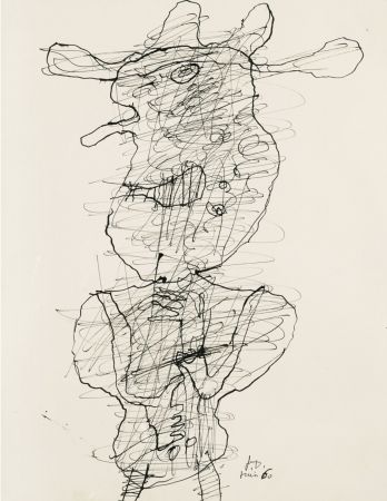 Non Tecnico Dubuffet - Personnage India ink on paper Drawing