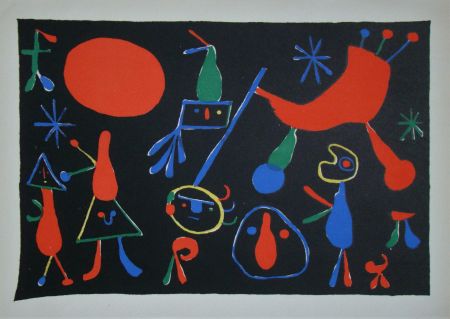 Litografia Miró - Personnages