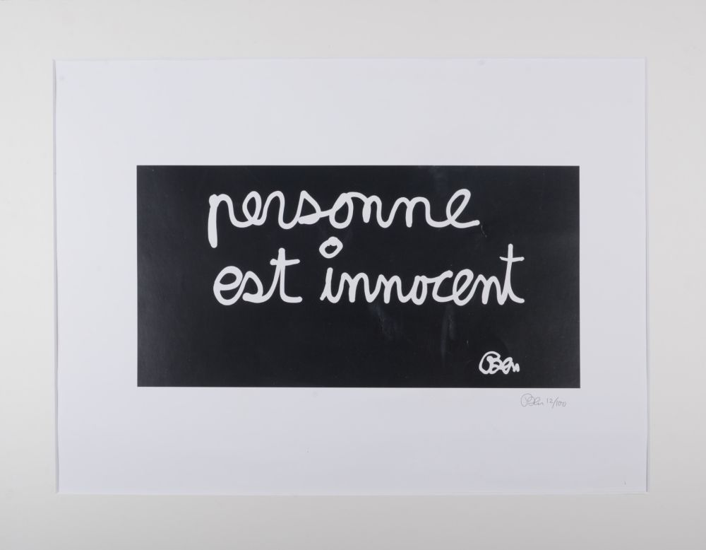 Litografia Vautier - Personne est innocent