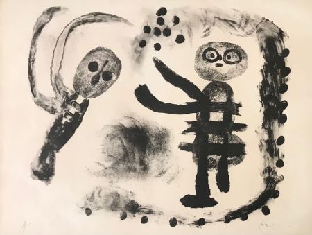 Litografia Miró - Petite fille au bois 