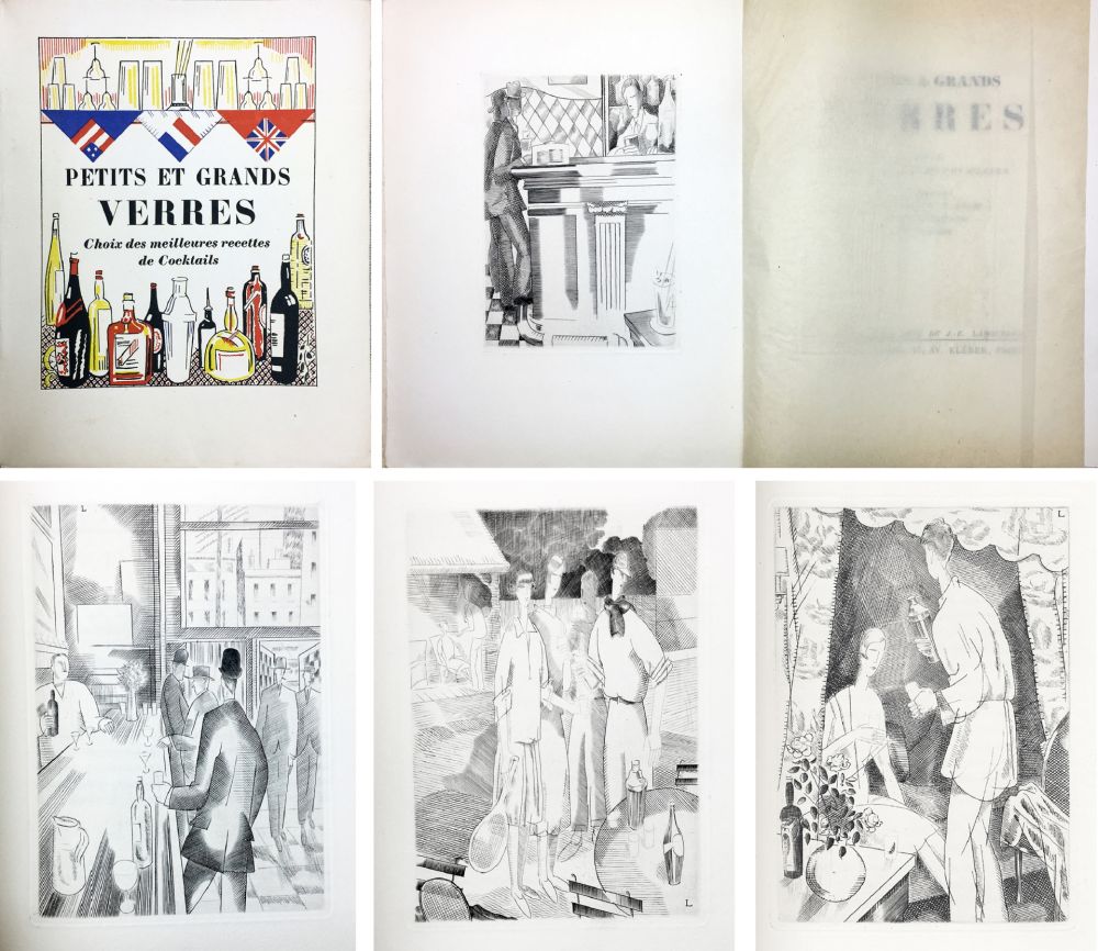 Libro Illustrato Laboureur - PETITS ET GRANDS VERRES. Choix des meilleures recettes de Cocktails, recueilli par Nina Toye et A. H. Adair. Gravures et dessins de J.-E. Laboureur.