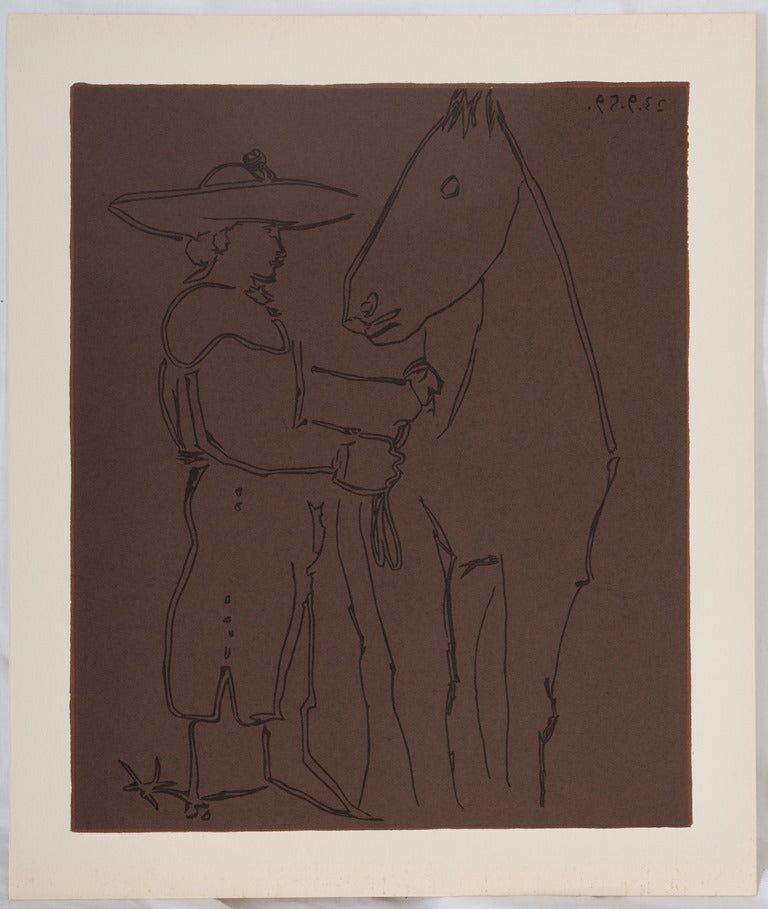 Linoincisione Picasso - Picador et cheval