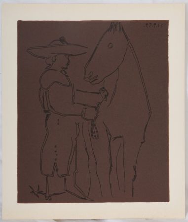 Linoincisione Picasso - Picador et cheval