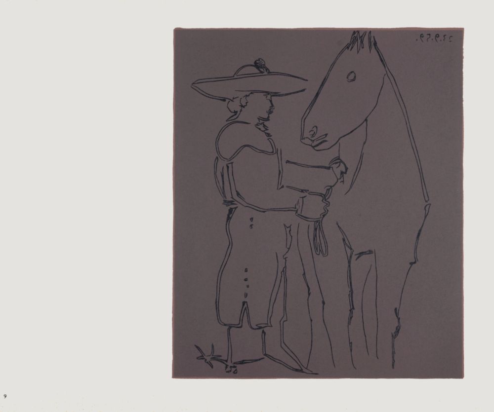 Linoincisione Picasso (After) - Picador et cheval, 1962