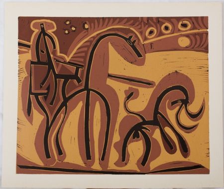 Linoincisione Picasso - Picador et taureau