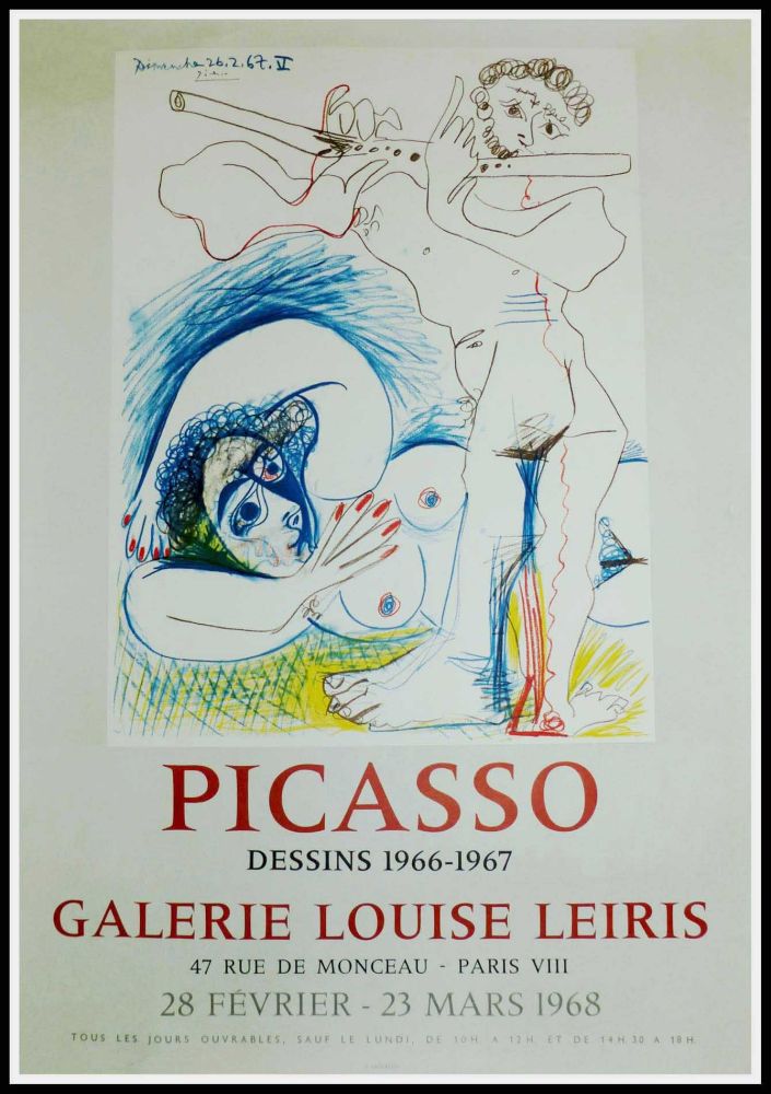 Manifesti Picasso - PICASSO, DESSINS 1966-1967 GALERIE LEIRIS 1968