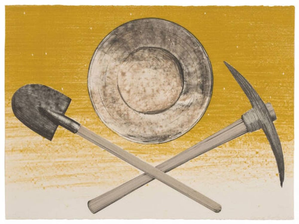 Litografia Ruscha - Pick, Pan, Shovel