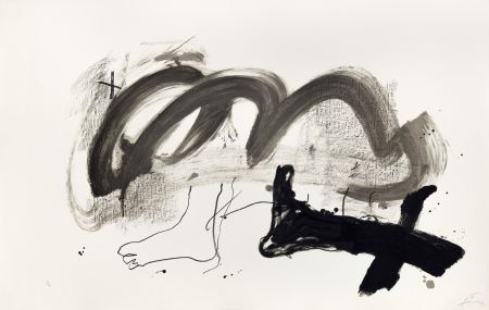 Litografia Tàpies - Pied blanc et noir 