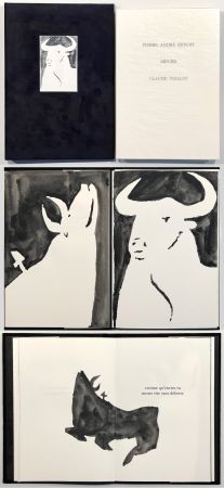 Libro Illustrato Viallat - Pierre André Benoit. MEURS. Avec 3 encres de Chine originales de Claude Viallat (1970)