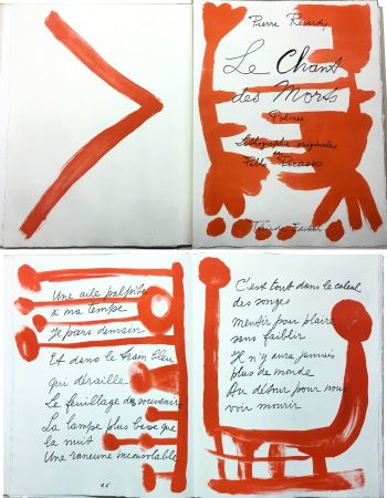 Libro Illustrato Picasso - Pierre Reverdy : LE CHANT DES MORTS. 125 LITHOGRAPHIES ORIGINALES. Tériade Éditeur (1948)