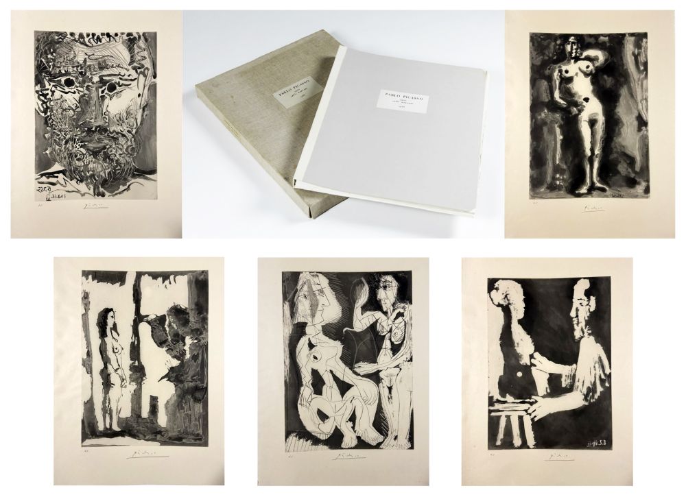 Acquatinta Picasso - Pierre Reverdy: SABLE MOUVANT. LA SUITE DES 10 AQUATINTES SIGNÉES SUR JAPON (1966).