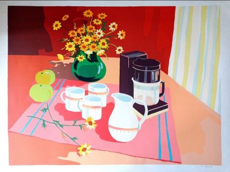 Litografia Unknown - Pierre Roux, Still Life with Apples, 1970s, Hand signed Lithograph