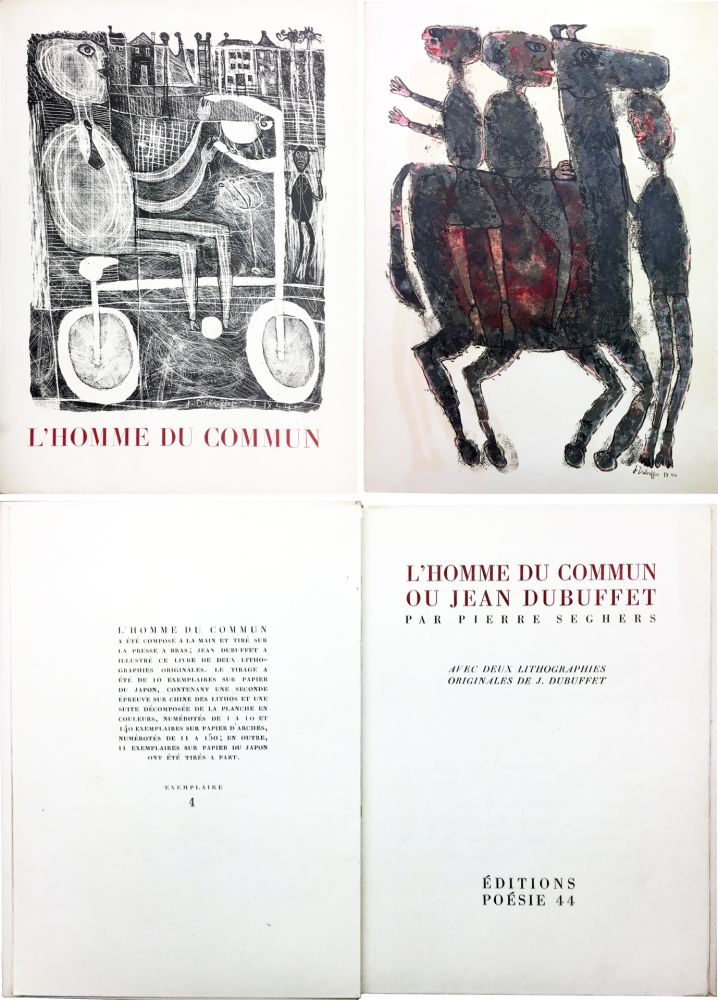 Libro Illustrato Dubuffet - Pierre Seghers : L'HOMME DU COMMUN ou Jean Dubuffet (1944)